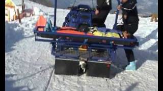 Ski Patrol with SRK Safe Rescue System on Sherpa Snowmobile [upl. by Auop389]