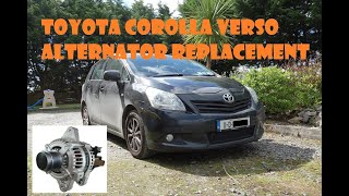 Replace Alternator on Toyota Corolla and Toyota Verso Diesel D4D Engine [upl. by Iolande]