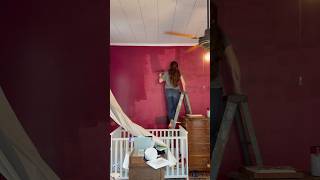 YOU WON’T BELIEVE HOW MANY COATS OF PAINT IT TOOK TO PAINT THIS ROOM RED homedecor diy home [upl. by Eylrac]