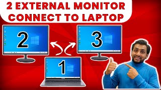 How to connect 2 monitors to one laptop  Dual monitor setup  Triple monitor setup  Technosearch [upl. by Asaret]