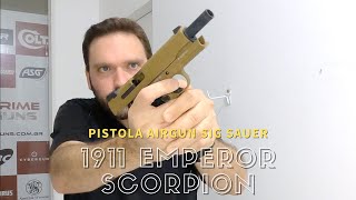 Pistola Airgun Sig Sauer 1911 Emperor Scorpion Co2 Blowback Full Metal TAN FDE [upl. by Goldsworthy]