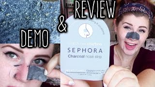 SEPHORA CHARCOAL NOSE STRIP DEMO amp REVIEW UP CLOSE UP MACRO LENS SHOTS [upl. by Diver]