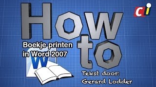 How to Boekje afdrukken met Word 2007 [upl. by Bloom]