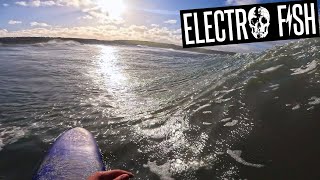 Surfing 106 Electrofish Glider at Widemouth Bay Cornwall GoPro POV [upl. by Richel]