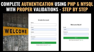 Complete PHP Authentication System with MySQL  Fullstack Project 2024🔥🔥 [upl. by Enelhtak]