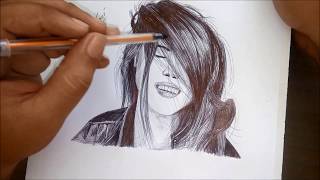 TUTORIAL DE COMO DESENHAR COM CANETA  DRAWING PEN [upl. by Darrick]