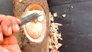 Easy carving beginners  wood art [upl. by Lussi]