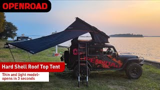 Introduction to OPENROAD Aluminum Hard Shell Roof Top Tent  Lightweight Version [upl. by Welker693]