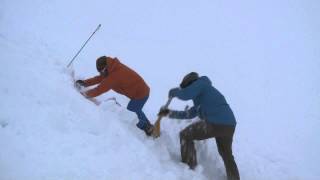 Avalanche search  digging with two people [upl. by Eiramasil]