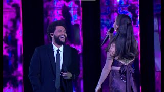 Lyrics The Weeknd amp Ariana Grande – Save Your Tears Live on The 2021 iHeartRadio Music Awards [upl. by Laumas]