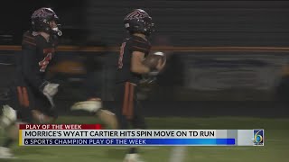 Morrices Wyatt Cartier hits spin move on TD run [upl. by Adur393]