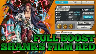 SHANKS FILM RED FULL BOOST GAMEPLAY  ONE PIECE BOUNTY RUSH  OPBR [upl. by Araccat]