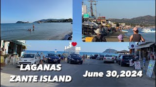 Laganas Zante Island  June 302024  Before month end almost 7pm still hot and beautiful [upl. by Affay203]