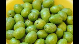 GREEN OLIVES IN BRINE How to make homemade olives in brine [upl. by Rebmyt441]