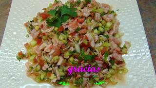 Ceviche De Camaron Y Jaiba [upl. by Trembly254]