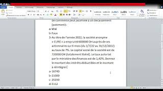 Fiscalité de lentreprise  correction de lexamen 2023 GEOCF Partie théorique VARIANTE 2 [upl. by Schluter]