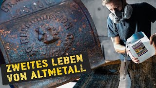 Tisch aus Epoxidharz und Altmetall [upl. by Ute]