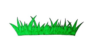 How to Draw Grass  EASY FOR KIDS [upl. by Irrek122]