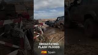 Cars wrecked by flooding  Devastating Flash Floods in Spain 2024 flashflood flooding shorts [upl. by Viguerie]