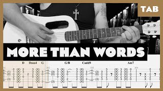 Extreme  More Than Words  Guitar Tab  Lesson  Cover  Tutorial  Blue Lava [upl. by Valerle]