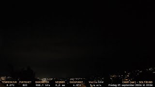 Timelapse Cam 1  Natt til 27 september 2024 [upl. by Neu761]