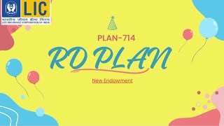 RD Plan LIC Endowment Plan 714 [upl. by Symon775]