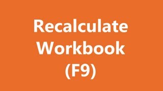 Excel Shortcuts  Recalculate Workbook [upl. by Orlantha408]