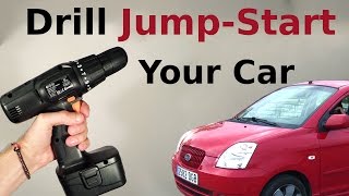 Jump  Start Your Car Using a Battery from the Drill [upl. by Alanson242]