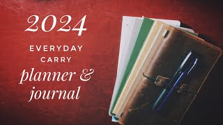 My 2024 Functional Planner and Bullet Journal In A Traveler’s Notebook [upl. by Gomer]