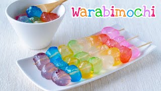 2Ingredient Rainbow Warabimochi Japanese Chewy JellyLike Mochi  OCHIKERON  Create Eat Happy [upl. by Anma]