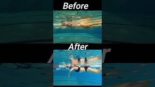 Catch beforeafter in 1 day Sophie swimming freestyleswimming freestylestroke [upl. by Sudnac]