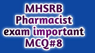 MHSRB pharmacist exam preparationbiologypharmamcqgovernmentpharmacistexampreparation [upl. by Ahsiryt]