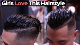 Mens Haircut 2023  Straight Hair Men Slick Back Tutorial [upl. by Ymmas]