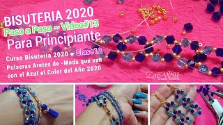 Como hacer Pulseras y Aretes de Moda Modelo2  Bisuteria Clase12 [upl. by Nagaer209]