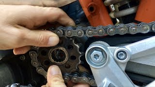 How to Change KTM 690 Enduro R Countershaft Sprocket [upl. by Laryssa]