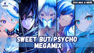 Nightcore  Sweet But Psycho Megamix Switching Vocals  Lyrics [upl. by Rustie]