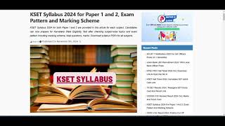 KSET Syllabus 2024 for Paper 1 and Paper 2 – Detailed Exam Pattern Topics and Marking Scheme [upl. by Kameko669]