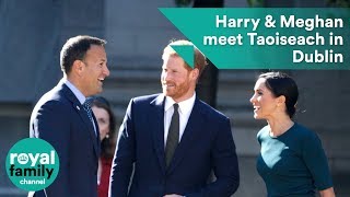 Prince Harry and Meghan Duchess of Sussex meet Taoiseach in Dublin [upl. by Eiliab]