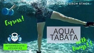 Aqua Tabata Express Pool Water Interval Workout Buoys  HIIT Burn Calories amp Tone  AquaFIIT Stacy [upl. by Woodruff]