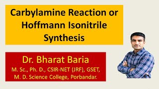 Carbylamine reaction with mechanism including reduction and hydrolysis reaction of isonitrie [upl. by Domineca]