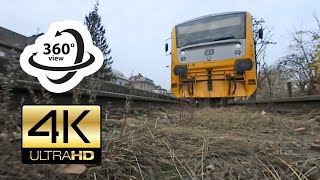 360° camera under local train at station 4K [upl. by Breanne370]