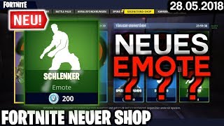 FORTNITE SHOP vom 285  NEUES quotSCHLENKERquot EMOTE 🛒 Fortnite Battle Royale Shop 28 Mai 2018 [upl. by Schlicher]