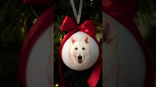 ❤️ Satines Portrait on a Christmas Ornament  Dog Drawing in Acrylics  GibiASMR gibireststop [upl. by Idak24]