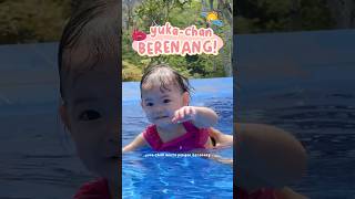 yukachan berenang di siang bolong baby minivlog yuka vlog family swimming familytime [upl. by Enidlarej]