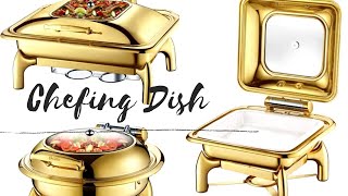 Setting up a chafing Dish for buffet  Comercial chefing Dish  Buffet set [upl. by Sinclare604]