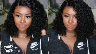 180 Density Curly Indian Remy BOB Lace Front Wig  RPG Hair [upl. by Brooks]