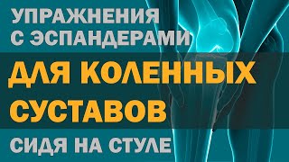 Упражнения с эспандерами для коленного сустава сидя на стуле артроз  гонартроз [upl. by Kitty]