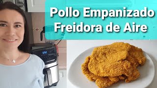 Milanesas de pollo empanizadas Freidora Aire  Milanesa de Pollo Apanado en AirFryer [upl. by Odo]