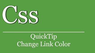 QuickTip 153  CSS Tutorial  Change Link Color  HTML  Hyperlink [upl. by Yelac]