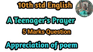 A Teenagers prayer Appreciation of Poem [upl. by Namwen198]